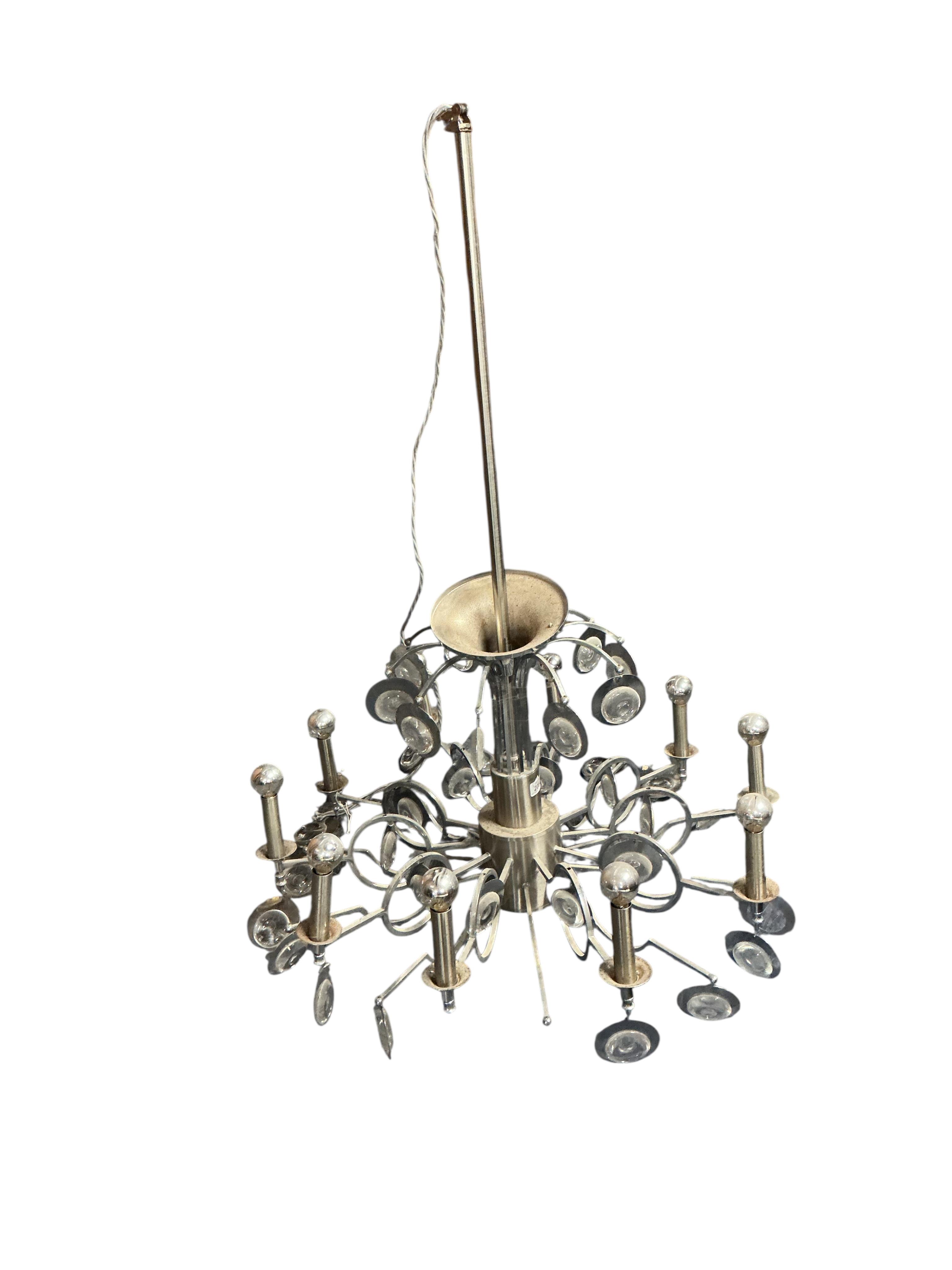 A Contemporary ten light electrolier, drop 110cm